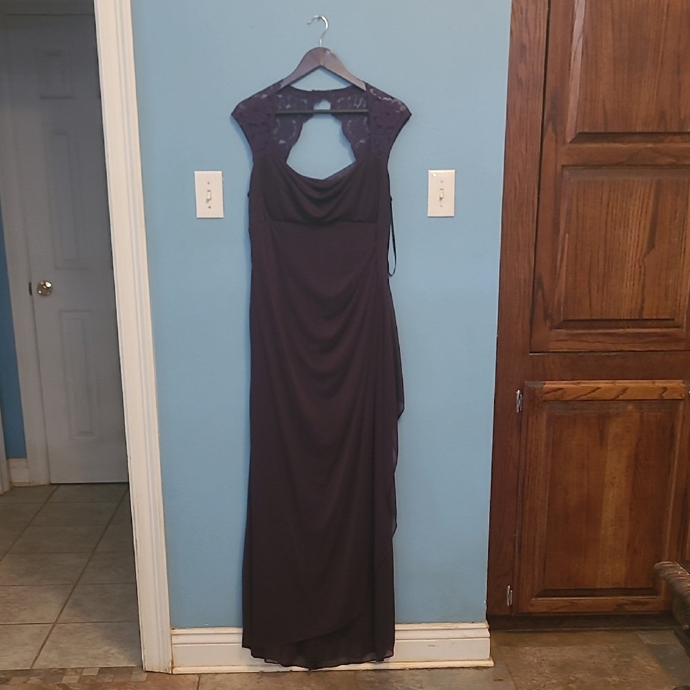 Xscape Deep Purple Backless Dress